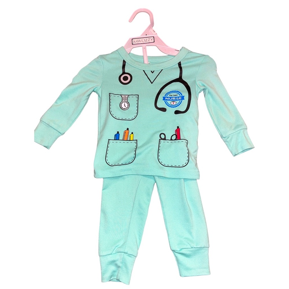 Nurse 🩺 long sleeve 2 piece pajama 12 month NWOT